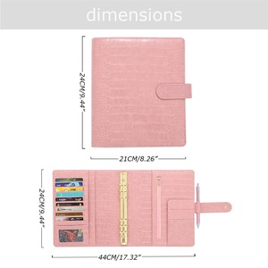 Carpeta <span class=keywords><strong>A5</strong></span> encuadernada con <span class=keywords><strong>6</strong></span> anillos de cuero de cocodrilo superventas Yihe FB TK con divisor de encuadernación <span class=keywords><strong>A5</strong></span>/100 mangas de Desafío de Ahorro disponibles - Product Image 4
