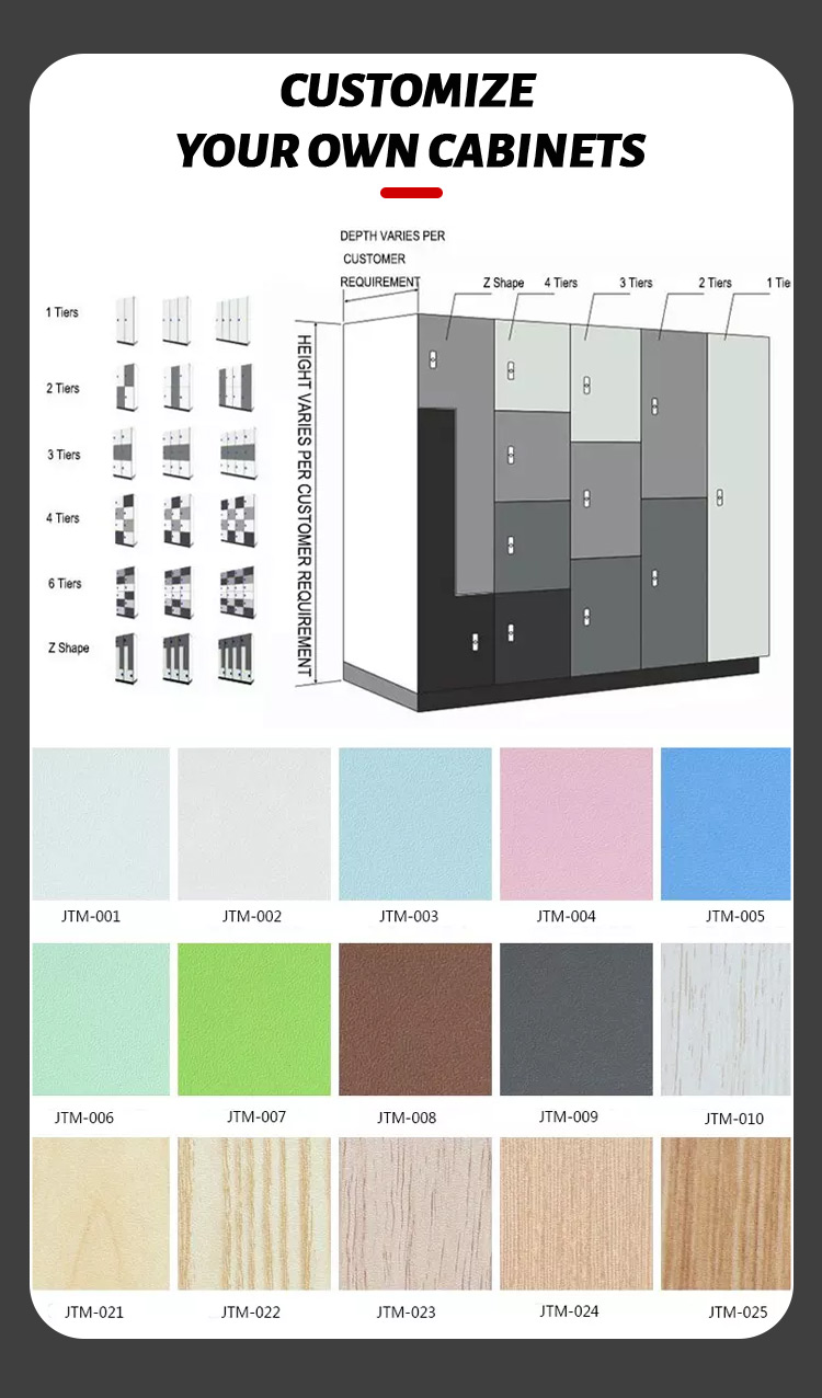 Cartmay Office Indoor Self Luggage Clothing Storage  Cabinet Units 3 Tier Locker