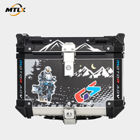Boîte arrière et top-case de moto en aluminium 45L, bagages étanches avec autocollants, marque MTLX, amélioration de la version d'origine, vente en gros d'usine