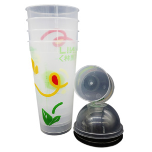 Nhựa trong khuôn nhãn ly Anime 550ml 600ml biểu tượng tùy chỉnh in <span class=keywords><strong>PP</strong></span> Smoothie Ly Nhựa nguyên liệu cho IML cốc nhựa - Product Image 2