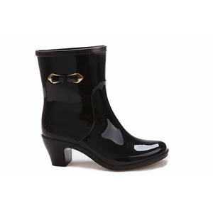 <span class=keywords><strong>Femme</strong></span> mignon talons extérieur imperméable pvc demi <span class=keywords><strong>pluie</strong></span> chaussures pour dame - Product Image 1