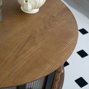 31.5-inch Round Three-Door Modern Wooden Decorative Eco-Friendly Coffee <b>Table</b> <b>for</b> <b>Dining</b> and Living Rooms - Product Image 5