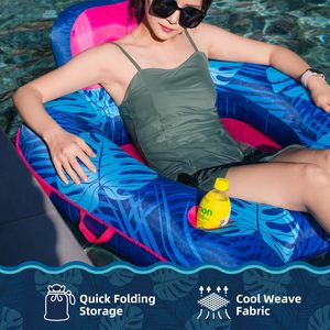 Du lịch hồ bơi nổi dành cho người lớn, cao cấp di động đóng gói VảI Hồ bơi bơm hơi nổi, sang trọng nổi với tựa lưng và giữ cốc - Product Image 4