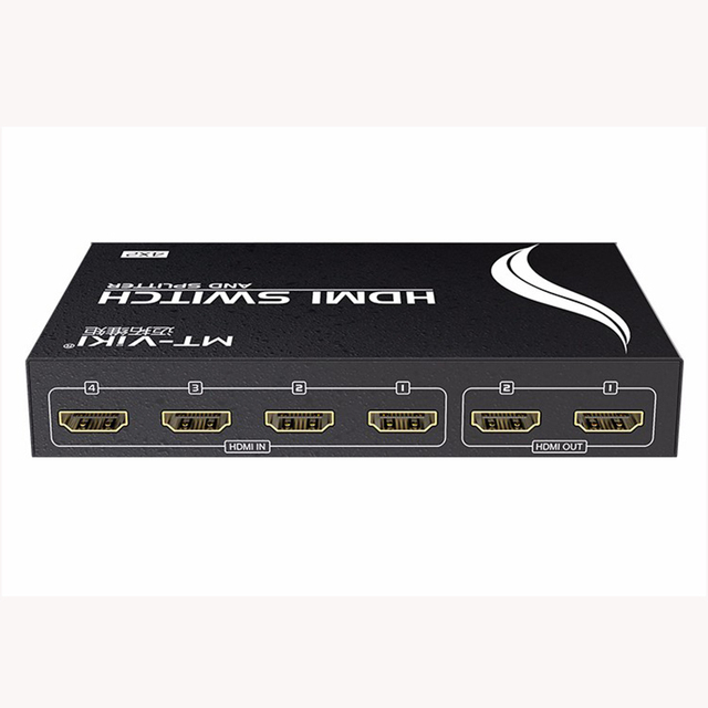 MT-VIKI Factory 4 in 2 Out 4 Input 2 Output HDMI Switch Splitter