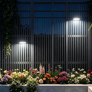 Solarbetriebene Wasserdichte Außengarten-Zaun-Wandleuchte mit 10 Farben RGB Warm/Kaltweiß Lichtsensor Wiederaufladbare Batterie - Product Image 2