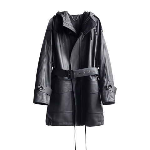 21020 Autumn New Sheepskin Leather Leather Women's Long Leather Jacket Windbreaker Coat