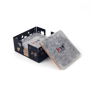 Đen Sắt Kim Loại Coaster Chủ Với Thiết Kế Mới Đứng Loại Lưu Trữ <span class=keywords><strong>Caddy</strong></span> Cho Vuông Đế Lót Ly Và Thanh Công Cụ Mát Trang Trí Nội Thất - Product Image 1