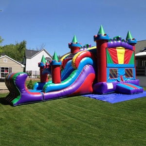 Inflatable công viên giải trí thiết kế mới cô gái Inflatable lâu đài <span class=keywords><strong>bouncy</strong></span> Combo Vua Inflatable Combo trượt với nhảy lâu đài - Product Image 1