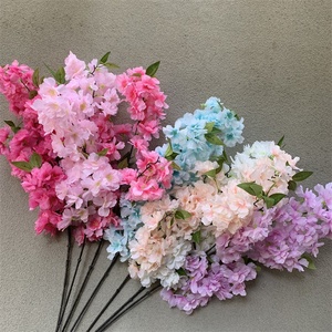 O-312 Faux Japonais Blanc Soie Fleur Artificielle Branches De Fleurs De <span class=keywords><strong>Cerisier</strong></span> pour Décor De Mariage Arbre De Fleurs De <span class=keywords><strong>Cerisier</strong></span> - Product Image 3