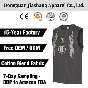<span class=keywords><strong>Camiseta</strong></span> sin mangas para <span class=keywords><strong>hombre</strong></span> con estampado gráfico, deportiva, de verano, cuello redondo, talla grande, mezcla de algodón, serigrafía, OEM, venta al por mayor - Product Image 1