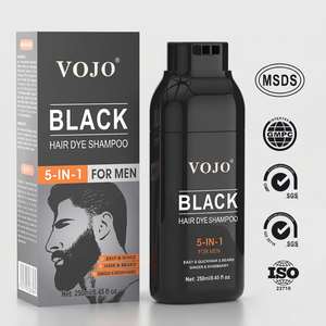 <span class=keywords><strong>VOJO</strong></span> Nuevo Tinte para el Cabello Negro Orgánico 5 en 1, Champú para Teñir el Cabello Negro Permanente Sin Amoníaco, Tinte para Barba Negra para Hombres - Product Image 4