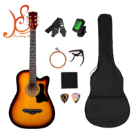 HUASHENG 38 Inch High Gloss Acoustic Guitar Kit OEM ODM CUSTOM Beginner Guitar Acoustic with Accessories