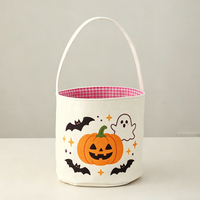 Panier à bonbons en toile à carreaux personnalisé pour Halloween, idéal pour les enfants, vente en gros