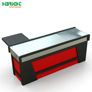 Highbright Popular Red and Black Cashier <b>Counter</b> without Conveyor Belt for Supermarket & Grocery Stores - Product Image 1