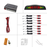 Kit de Sensores de Aparcamiento para Automóvil con Interruptor de Encendido/Apagado, Alarma de Punto Ciego, Zumbador, Radar Trasero LED, Sistema de Marcha Atrás Impermeable, 8 Sensores