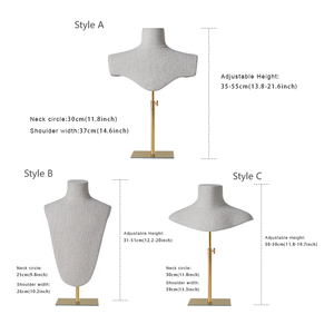 DE-LIANG Роскошная льняная Регулируемая подставка для ожерелья, Золотая или Серебряная основа, роскошная Подставка для ювелирных манекенов - Product Image 4