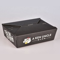 SMETA Dossiers en kraft écologiques personnalisés avec logo, pour emporter Sushi & Nouilles, Frites, Contenant alimentaire étanche avec revêtement UV