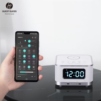 Gast Gok Stijlvolle En Luxe Design Digitale Metalen Hotel Wekkers Voor Woonkamer Usb Draadloos Opladen Bluetooth Functies