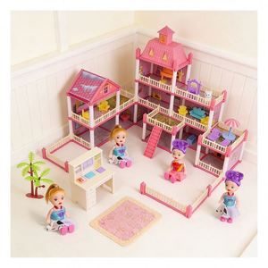 Elegante Casa de Muñecas Tipo Mansión Familiar con Balcón, Piscina, Tobogán, Ascensor y Muebles, Regalo para la Imaginación, de Plástico, para Niños de 5 a 7 Años - Product Image 3