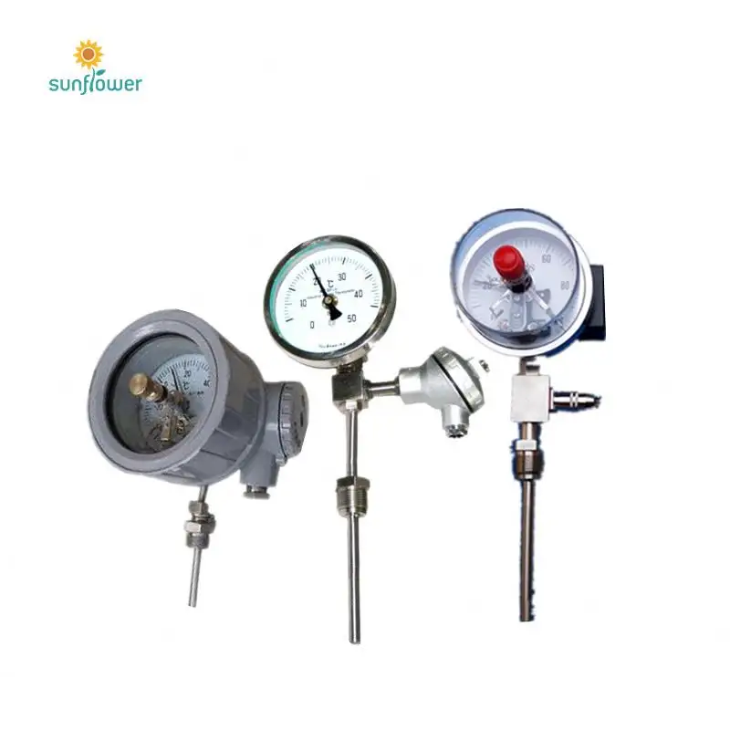 WTYY-1031เครื่องวัดอุณหภูมิ Manometer พร้อมการเชื่อมต่อด้านล่าง Rtd Pt100 0-200C