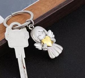 سلسلة مفاتيح ملاك للفتيات اللطيفة ، سلسلة مفاتيح معدنية آمنة للأطفال ، هدايا ولي الأمر على شكل قلب ، قلادة حارس ، سلسلة مفاتيح - Product Image 5