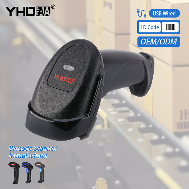 1D 2D Barcode Scanner for Supermarket Retail Warehouse Logistics, Plug and Play Handheld with Customizable Service