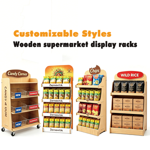 แท่นวางสินค้าไม้แบบกำหนดเองสำหรับ OEM, ชั้นวางสินค้าตั้งพื้นสำหรับร้านค้าปลีกเพื่อการ<span class=keywords><strong>ตลาด</strong></span>เชิงพาณิชย์และการจัดแสดงสินค้าภายในร้าน - Product Image 4