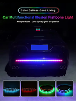 Tira de luz de flecha de coche, tiras adicionales decorativas de hueso de pescado, luz LED mágica Universal, tira de advertencia de freno Multicolor