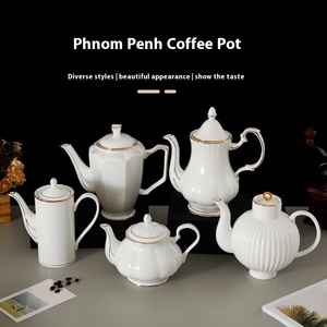 กาน้ำชาและกาแฟเซรามิกความจุขนาดใหญ่ ลายดอกไม้ กาน้ำเย็น กาน้ำชาดินเผาและชุดกาแฟนม - Product Image 3