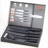 Offre Spéciale 6 pièces exclusif en acier inoxydable revêtement en marbre ensemble de couteaux de cuisine de qualité supérieure pour vos besoins de cuisine
