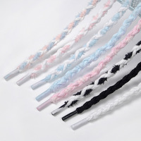 Lacets plats en peluche tricotée Olian de 8 mm de large, lacets de remplacement doux et colorés pour baskets et chaussures décontractées