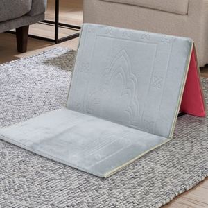 Islamic Foldable Prayer <b>Mat</b> for <b>Muslims</b> with Comfortable Backrest for Travel Use - Product Image 2