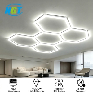 NGTlight LED Hexagon Garage <b>Light</b> Car Wash Shop <b>Light</b> <b>Workshop</b> LED Lamp 6500K Honeycomb Ceiling <b>Light</b> for Car Detailing Shop - Product Image 1
