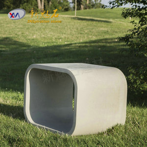 Nuevos Materiales de Construcción de Piedra, Banco Cuadrado de Hormigón GRC, Muebles de Patio para Interiores y Exteriores, Color Gris, Xms001 - Product Image 1