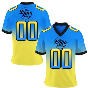 Maillot de rugby personnalisé à logo respirant et à séchage rapide pour homme, col en V, manches courtes, en Spandex/Polyester 160g, style américain - Product Image 3