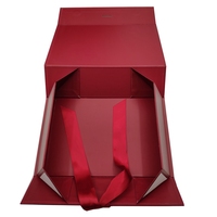 Vente en gros de boîtes magnétiques pliables en papier boîte-cadeau d'emballage en carton magnétique de luxe personnalisée avec nœud de ruban à l'avant