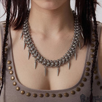 Collier Géométrique Personnalisé en Acier Titane, Chaîne à Pointes Style Punk Street Rock, Tendance Gothique Y2K, Accessoires Hip Hop Cool