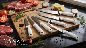 <span class=keywords><strong>Set</strong></span> di <span class=keywords><strong>Coltelli</strong></span> da Macellaio YanZap in Acciaio Inossidabile ad Alto Contenuto di Carbonio e Molibdeno per Disossare e Filettare con Manico Ergonomico e Antiscivolo in TPR - Product Image 2