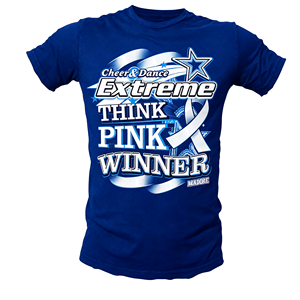 T-shirt unisexe Mamre Cheer Dance Extreme <span class=keywords><strong>Think</strong></span> <span class=keywords><strong>Pink</strong></span> Winner Ribbon Star Graphic Tee, col rond, manches courtes, rouge, pour la sensibilisation au cancer du sein - Product Image 2
