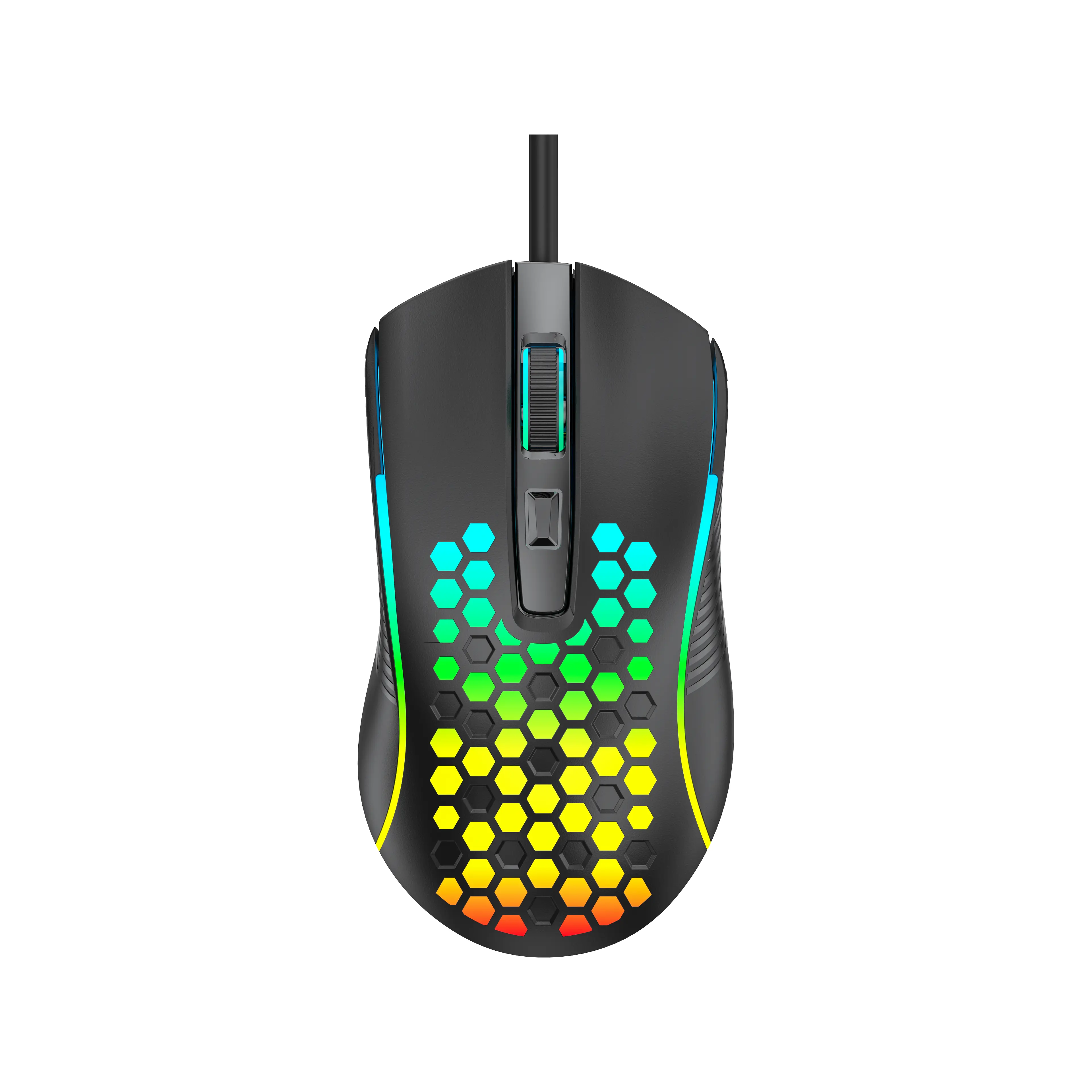 Ergonômico RGB logotipo personalizado 7 cores iluminação respiração favo de mel colorido com fio backlit gaming mouse gamer para notebook