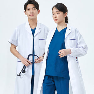 เสื้อกาวน์สีขาวสำหรับแพทย์ ห้องผ่าตัด ทันตแพทย์ เสื้อกาวน์สำหรับนักศึกษา โรงพยาบาลสัตว์ เสื้อกาวน์เด็ก ชุดระบายอากาศได้ดี เสื้อกาวน์คอปกสำหรับผู้ชาย - Product Image 2