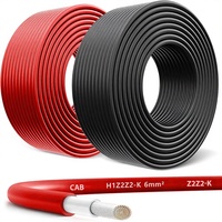 2x100 Fuß 1800V 6mm Verzinntes Kupfer Solar-PV-Kabel 10AWG für Außenbereich, Automobil, Wohnmobil, Boot, Marine