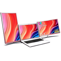 Moniteur portable double écran LCD IPS 15,6 pouces FHD 1080P avec ports TYPE-C, options de combinaison multiples, Plug-and-Play pour ordinateur portable mobile