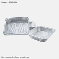 9"x13" Halbe Größe Rechteckige Aluminiumfolie-Schale Einweg Umweltfreundliche Lebensmittelgeeignete Catering-Box mit Deckel Anpassbar 3400ml BBQ