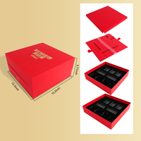 Caja de regalo mate roja de lujo personalizada, caja de cartón de papel de joyería con logotipo de embalaje, collar con tapa y base