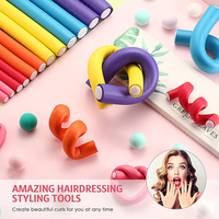 Jeu de tiges de Curling flexibles, rouleaux à cheveux en mousse sans chaleur, 7 tailles, ensemble de tiges flexibles torsadées avec peigne et brosse à bords, 42 pièces