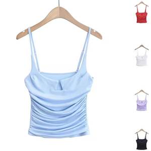 Haut bustier en dentelle florale pour femme, avec taille froncée, sans couture, à bretelles, style débardeur court, coupe ample, idéal pour les soirées. - Product Image 1