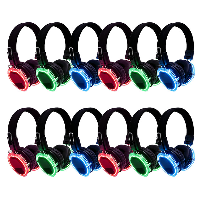 Wireless Silent Disco Headphones Transmitter 3CH 500m Range DJ Headphones for Festival Beach Party Weddings Events Conferences
