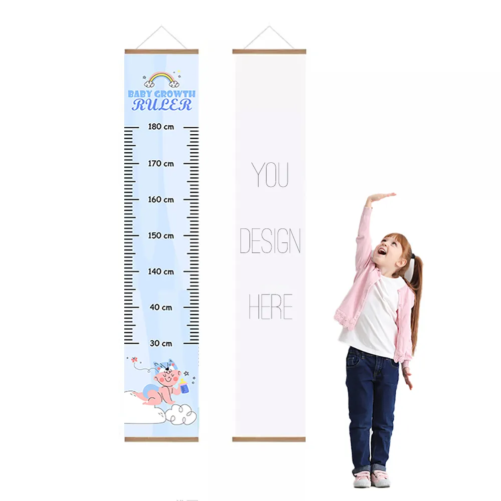 Gráfico de crescimento infantil em tela 79"x7.9" você desenha padrões para crianças para medição de decoração de parede
