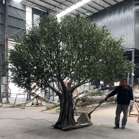 Arbre d'olivier artificiel ancien en fibre de verre, arbre artificiel géant pour l'aménagement paysager extérieur, les jardins et les hôtels